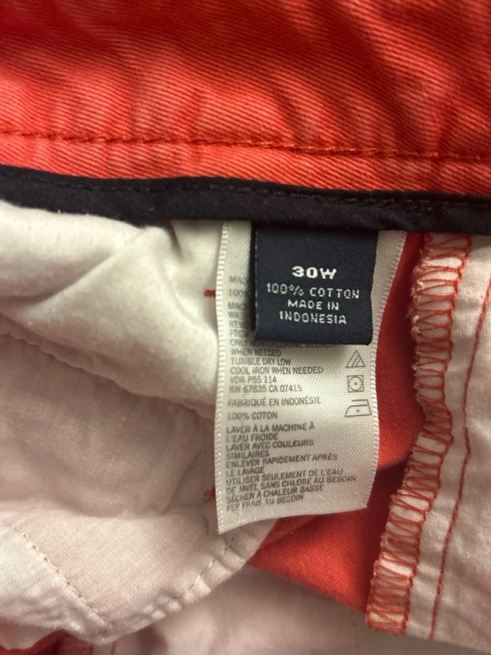 Nautica Men's Orange Flat-Front Casual Shorts